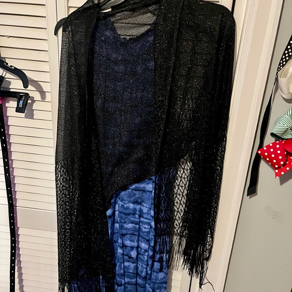 Black Fringe Shawl